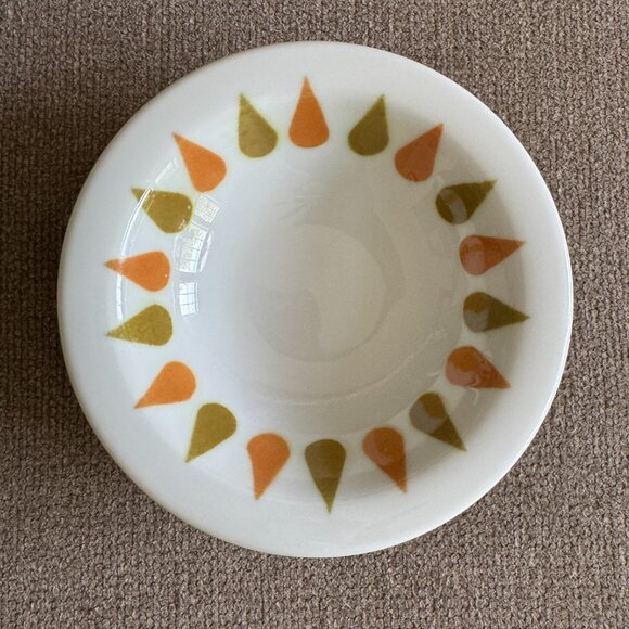 Shenango China Restaurantware Bowls Mid Mod Orange Green Teardrop Pattern 70s - Picture 14 of 16